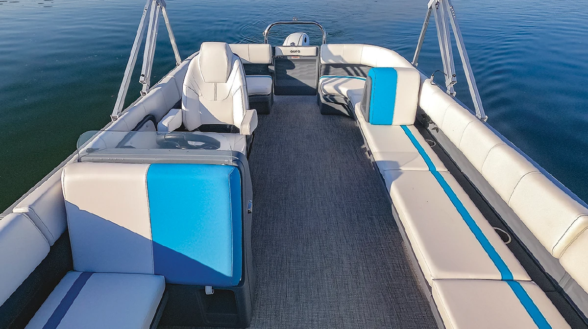 seating area of Aura Quad Lounge pontoon