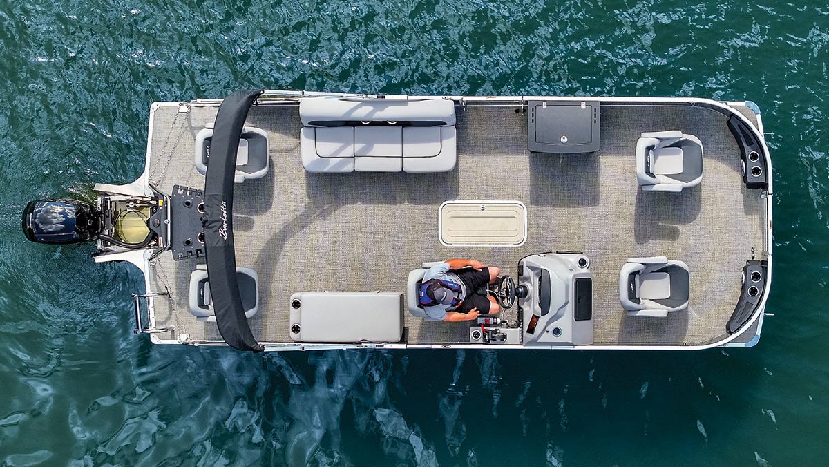 aerial view of Barletta Aria 22 Fish pontoon