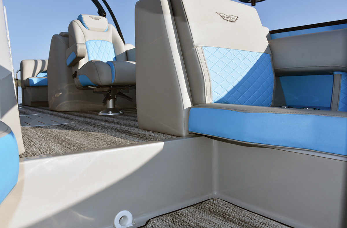 view of the seats on a Bennington pontoon