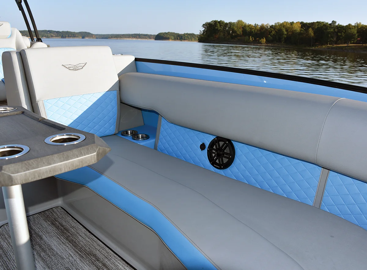 view of a seat on a Bennington pontoon