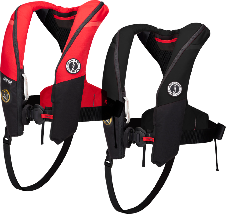 Mustang Survival Life Jacket in red and black