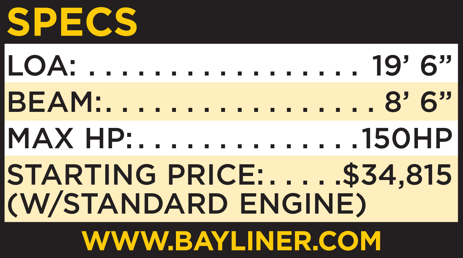 Bayliner D20 specifications table