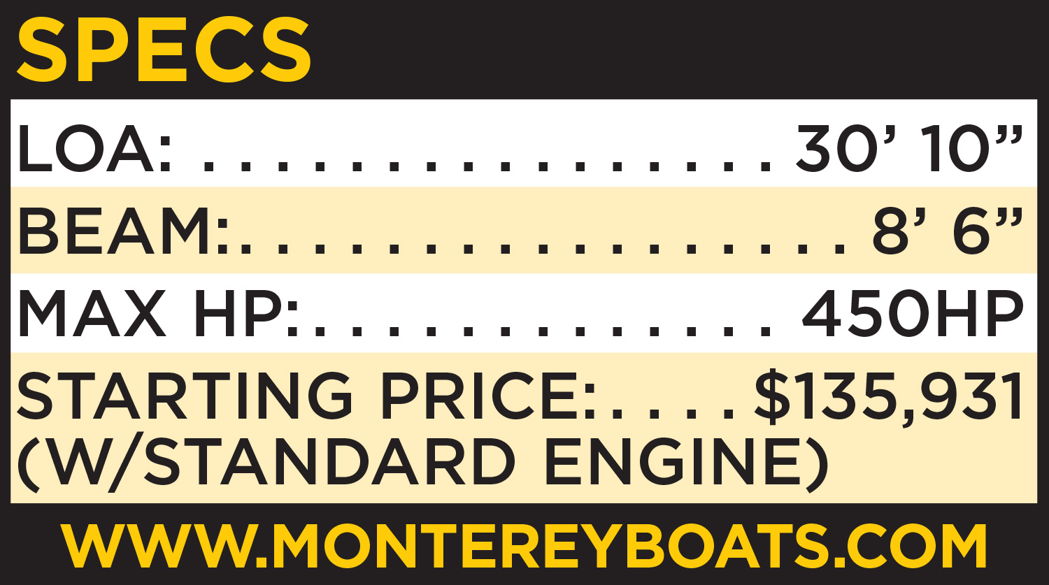 Monterey 275SS specifications table