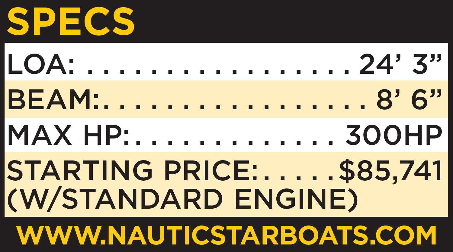 NauticStar 243DC specifications table