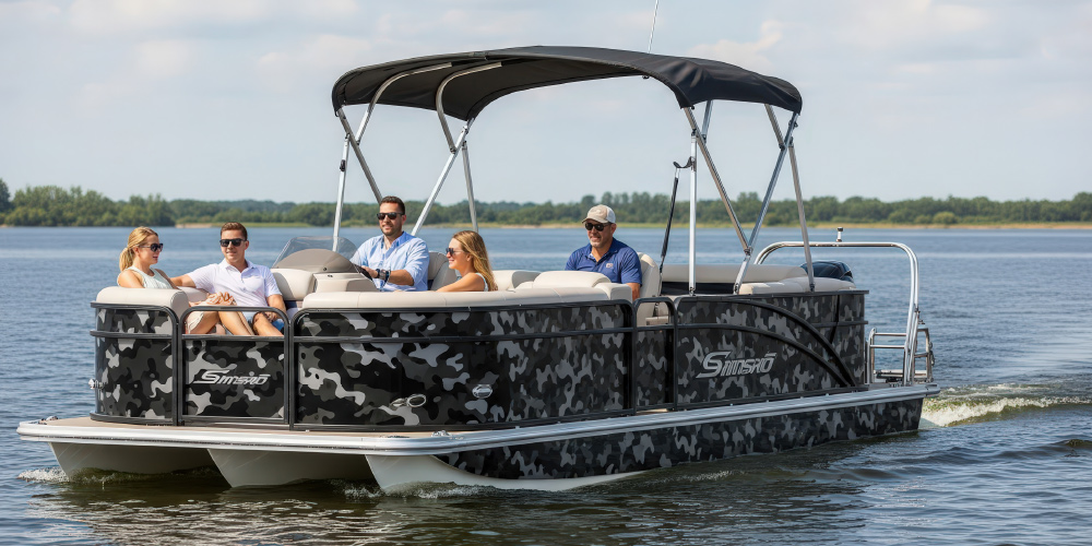 Vinyl Wraps From Rvinyl on pontoon on the water