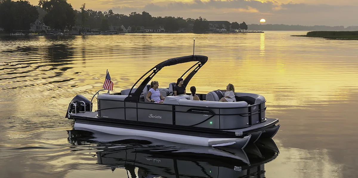 Barletta Cabrio 22 UC pontoon in gray and black