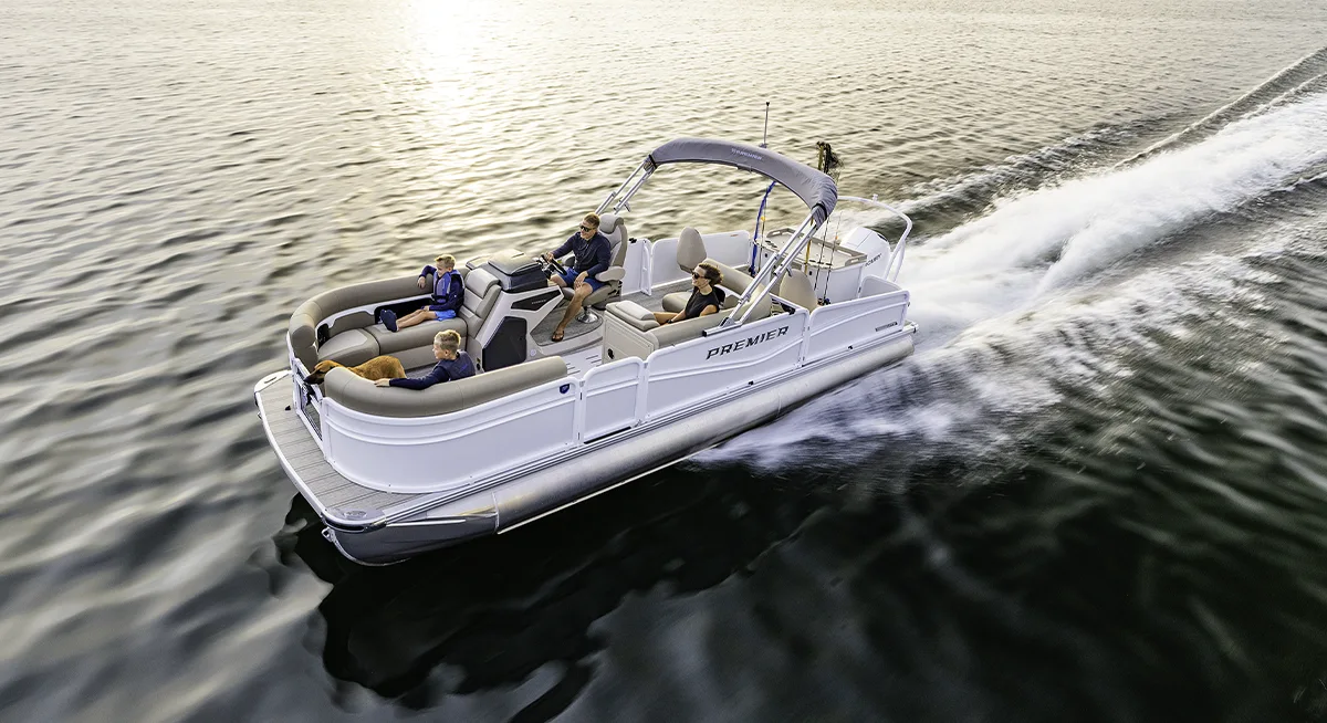 Premier 230 Sunsation Angler PTX pontoon in white