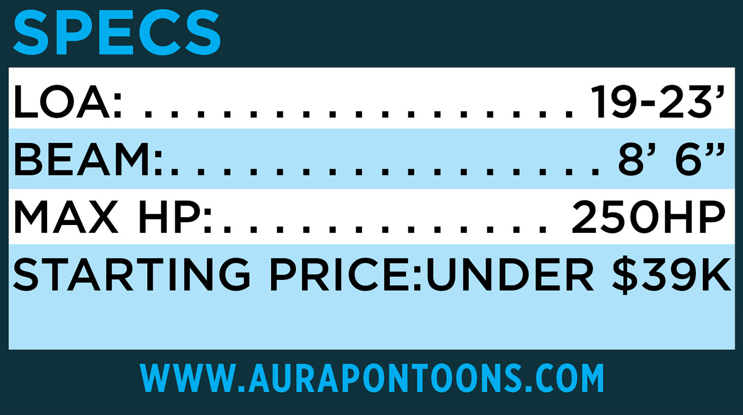 Aura Pontoons specs table
